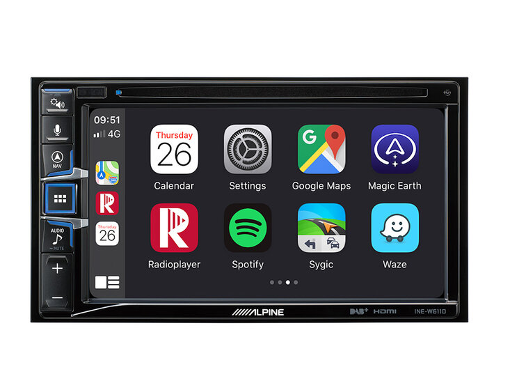 Alpine INE-W611D navigatie radio dvd speler met Apple CarPlay &amp; Android Auto