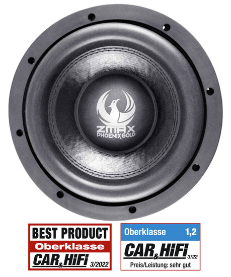 Phoenix Gold ZMAX82 subwoofer 8 inch 500 watts RMS DVC 2 ohms