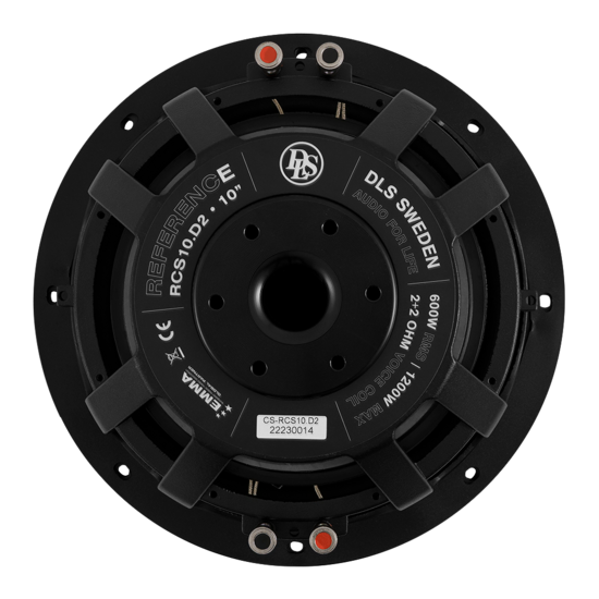 DLS Reference RCS10.D2 FLAT high end subwoofer 10 inch 600 watts RMS DVC 2 ohms
