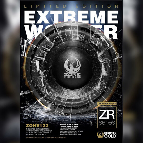 Phoenix Gold Z-ONE122 Limited Edition  subwoofer 12 inch 2000 watts RMS DVC 2 ohms