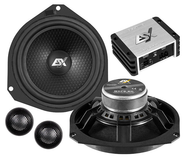 ESX Quantum QXFA6.2C custom fit 16,5 cm compo set + ISO versterker Fiat Ducato