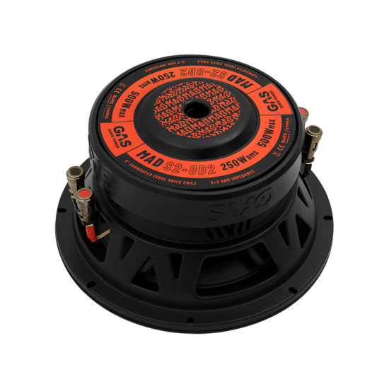 GAS AUDIO MAD S2-8D2 subwoofer 8 inch 250 watts RMS DVC 2 ohms