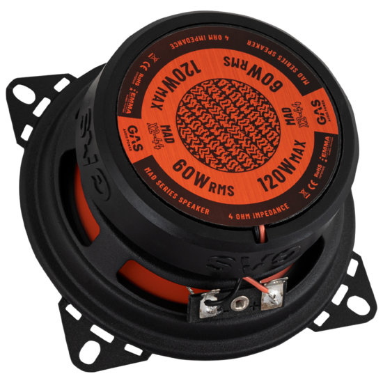 GAS AUDIO MAD X2-44 luidspreker set 10 cm 2-weg 60 watts RMS 4 ohms
