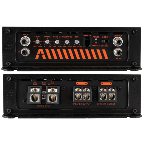 GAS AUDIO MAX A2-1500.1D monoblock versterker 1500 watts RMS 1 ohms
