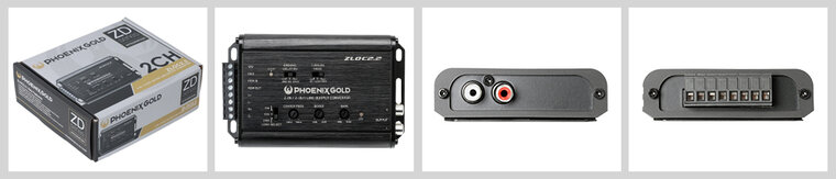 Phoenix Gold ZLOC2.2 high end Hi-Lo converter 2 kanaals met Bass Cube