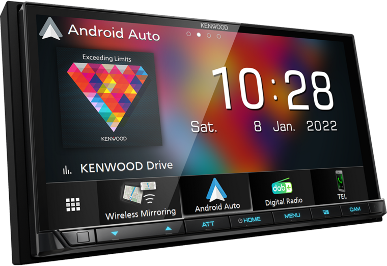 Kenwood DMX8021DAB-CAMPER sygic navigatie bluetooth wireless Android Auto & Apple Carplay