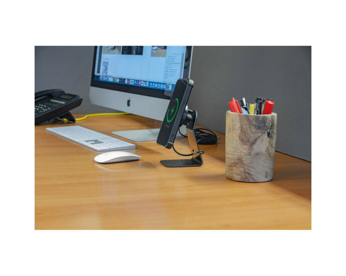 Optiline telefoonhouder voor thuis of op kantoor met draadloos laden 15W max