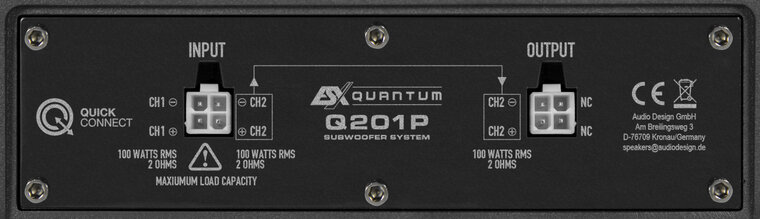 ESX Quantum Q201P "underseat" subwoofer 8 inch 100 watts RMS 2 ohms