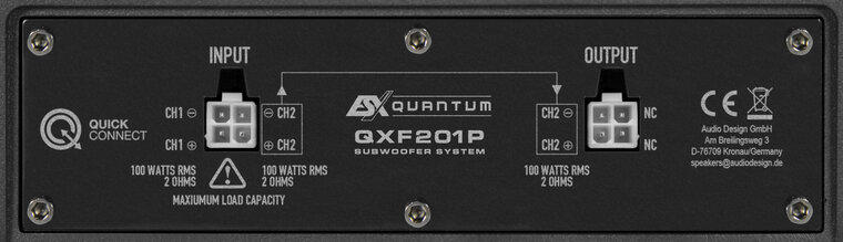 ESX Quantum QXF201P custom fit subwoofer 100 watts RMS 2 ohms Fiat Ducato