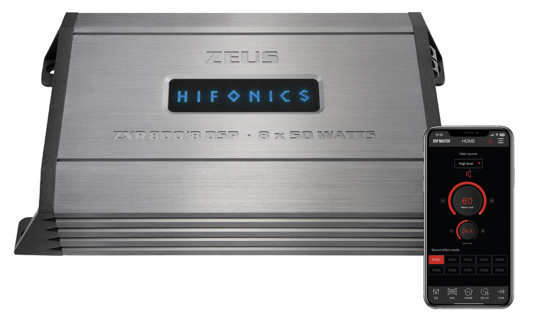 Hifonics Zeus ZXR800/8DSP versterker 8 kanaals met 10 kanaals DSP