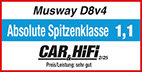 MusWay D8v4 versterker 8 kanaals met 10 kanaals DSP 800 watts RMS