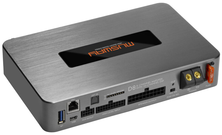 MusWay D8v4 versterker 8 kanaals met 10 kanaals DSP 800 watts RMS