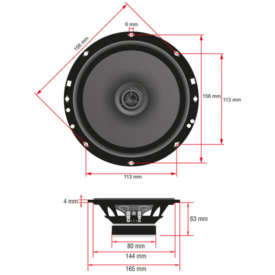 Ampire CPX165 luidspreker set 16,5 cm 80 watts RMS 4 ohms