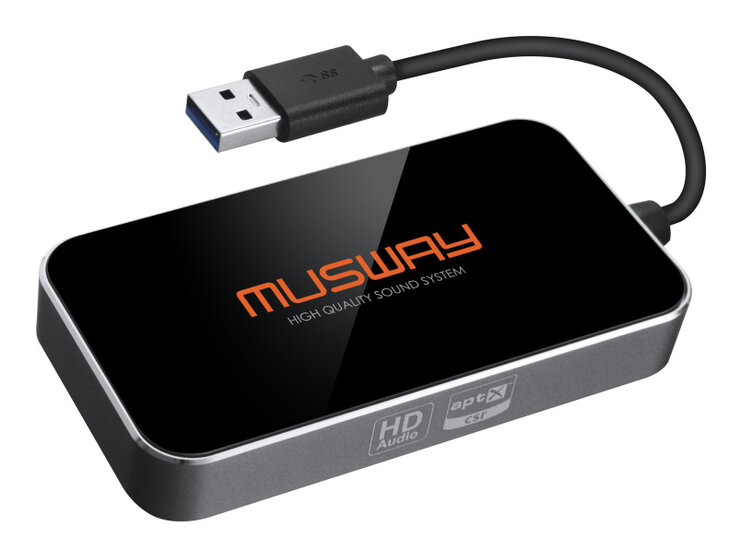 MusWay BTA-HD bluetooth audio streaming dongle met App functie