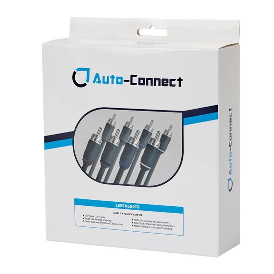 Auto Connect L2RCA554TB quad shielded 4 kanaals RCA signaalkabel 5.5 meter