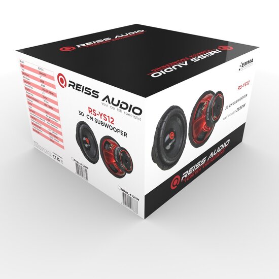 Reiss Audio RS-YS12D2 subwoofer 12 inch 600 watts RMS DVC 2 ohms