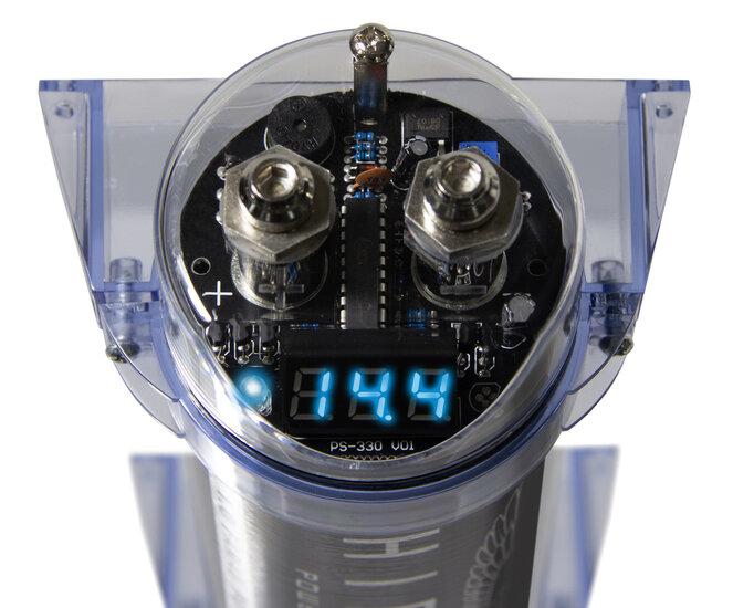 Hifonics HFC1000 powercap 1 farad blauw voltage display remote gestuurd