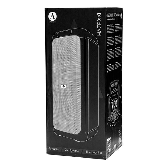 ArcSound HAZE XXL draagbaar bluetooth luidspreker systeem 200 watts RMS met party LEDS