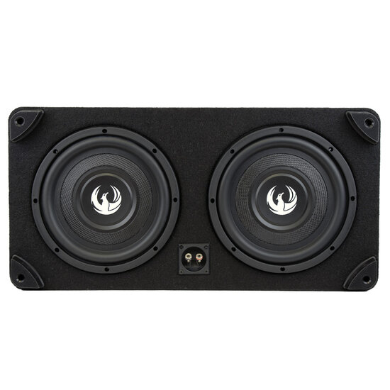 Phoenix Gold ZX210PBSi slim fit downfire 10 inch subwoofer kist 350 watts RMS DVC 2 ohms