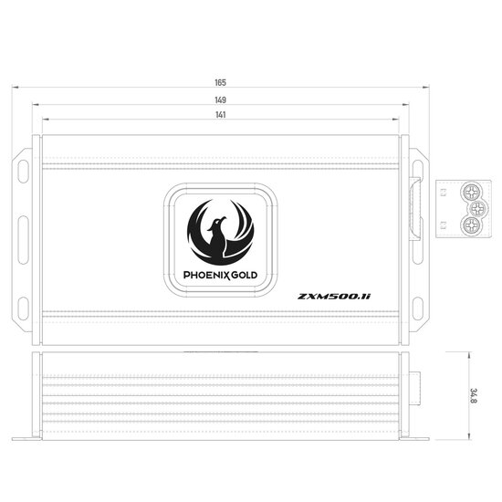 Phoenix Gold ZXM500.1i mono block versterker 500 watts RMS 1 ohms
