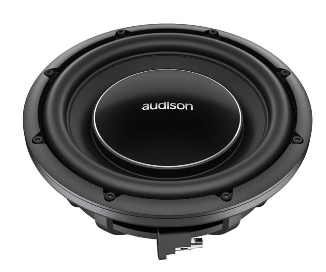 Audison Voce AV10D2-II shallow subwoofer 10 inch 550 watts RMS DVC 2 ohms
