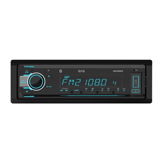 GAS AUDIO MAD M120-BTD DAB+ autroradio met multi-color usb en bluetooth