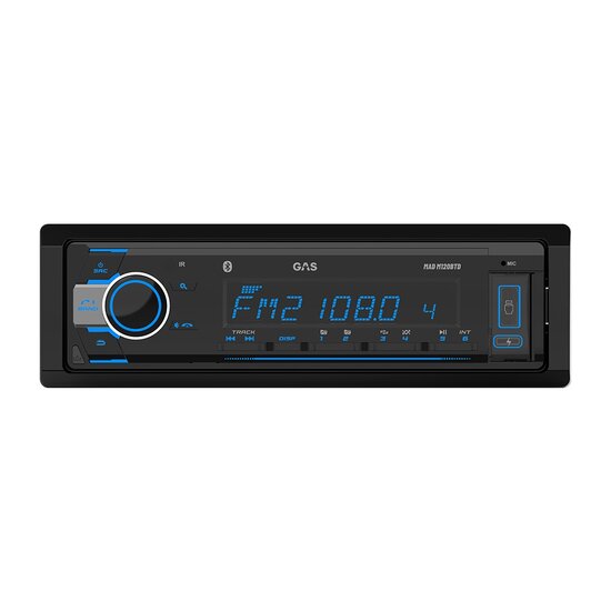 GAS AUDIO MAD M120-BTD DAB+ autroradio met multi-color usb en bluetooth
