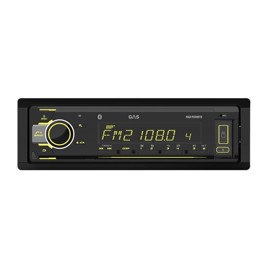 GAS AUDIO MAD M120-BTD DAB+ autroradio met multi-color usb en bluetooth