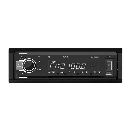 GAS AUDIO MAD M110-BTR autroradio met multi-color usb en bluetooth