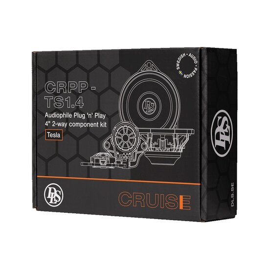 DLS Cruise CRPP-TS1.4 custom fit 10cm 2-weg compo luidspreker set 60 watts RMS 4 ohms voor Tesla Model 3 &amp; Y