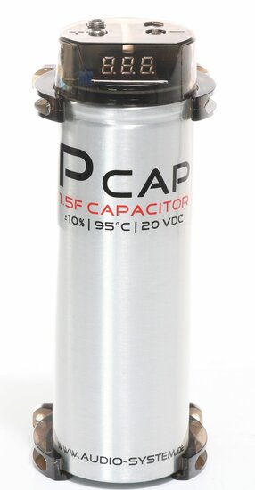 Audio System P/CAP EVO condensator 1.5 farad capaciteit met rood led display en auto remote