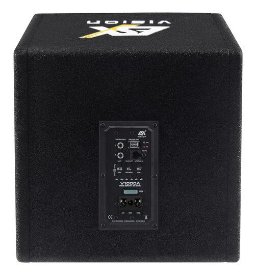 ESX VISION V1000A gesloten actieve 10 inch subwoofer kist 325 watts RMS