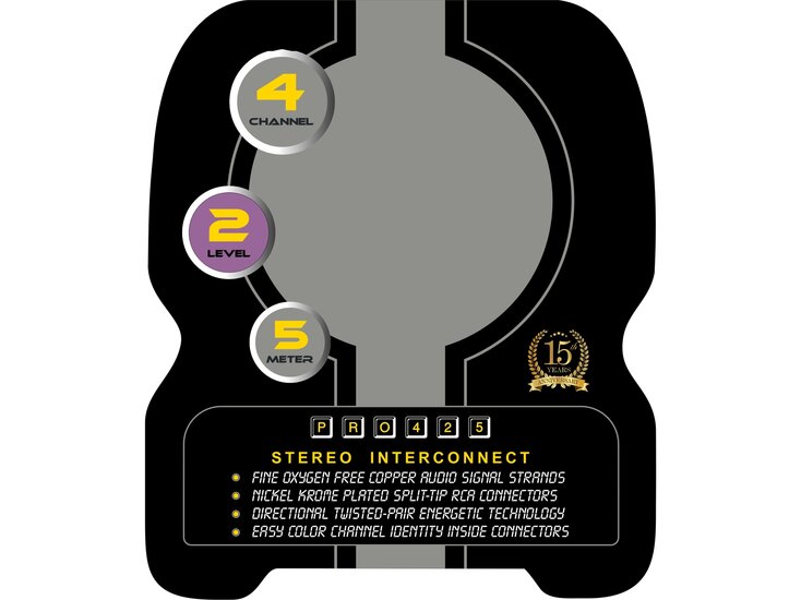 Hollywood PRO-425 Level Two OFC 4 kanaals stereo signaal kabel 5 meter