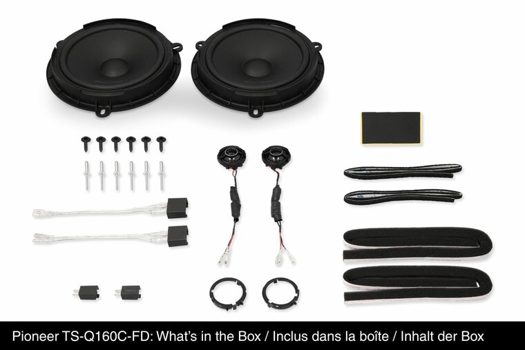 Pioneer TS-Q160C-FD (OEM FIT) custom fit 16,5 cm 2-weg compo luidspreker set 50 watts RMS 4 ohms Fiat Ford &amp; Mazda
