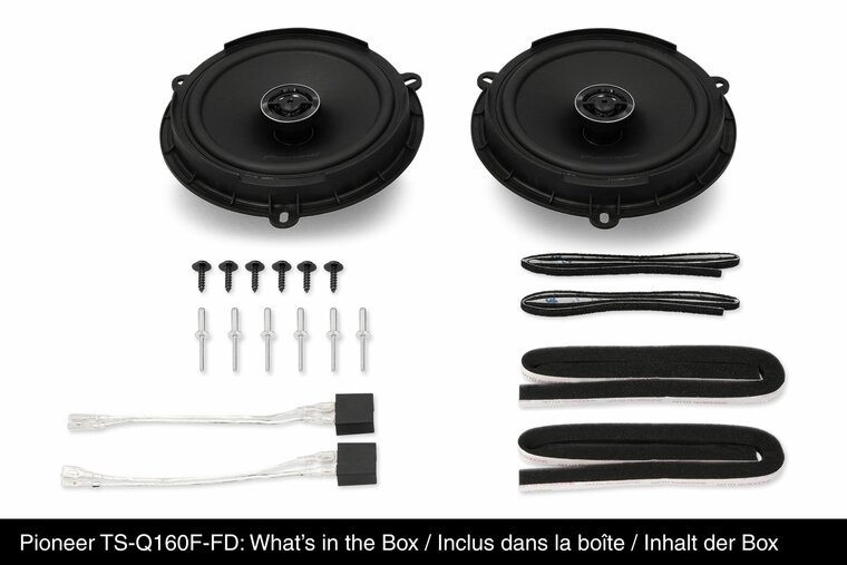 Pioneer TS-Q160F-FD custom fit 16,5 cm luidspreker set 50 watts RMS 4 ohms voor Ford-Jaguar-Land Rover &amp; Mazda