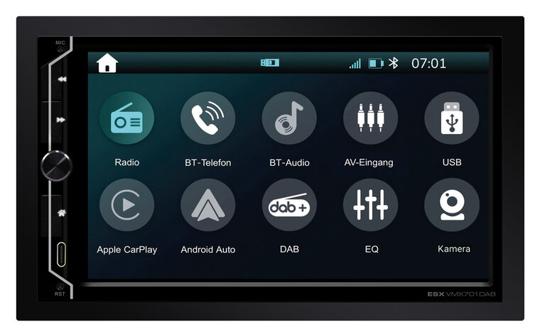 ESX VISION VMX701DAB 2-DIN autoradio DAB+ wireless Apple Carplay &amp; Android Auto