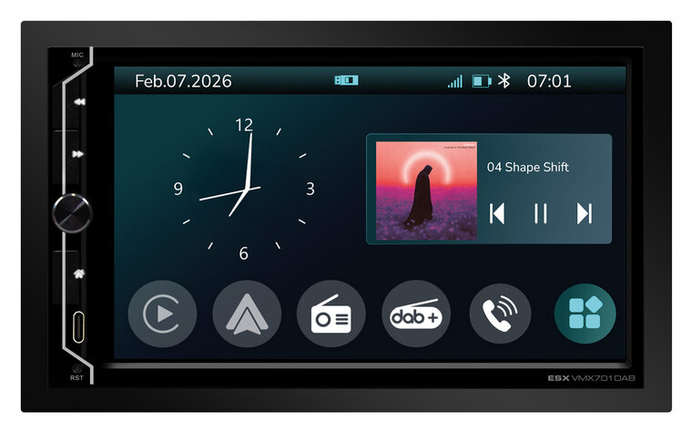 ESX VISION VMX701DAB 2-DIN autoradio DAB+ wireless Apple Carplay &amp; Android Auto