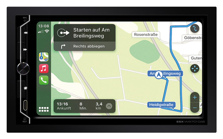 ESX VISION VMX701DAB 2-DIN autoradio DAB+ wireless Apple Carplay &amp; Android Auto