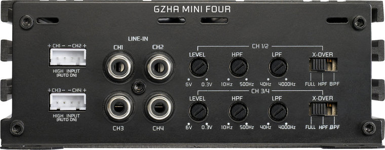 Ground Zero GZHA Mini Four 4 kanaals versterker 520 watts RMS