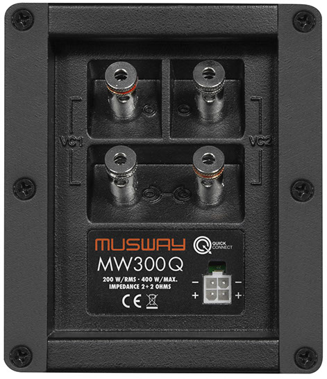 MusWay MW300Q reservewiel bassreflex woofer 200 watts RMS DVC 2 ohms