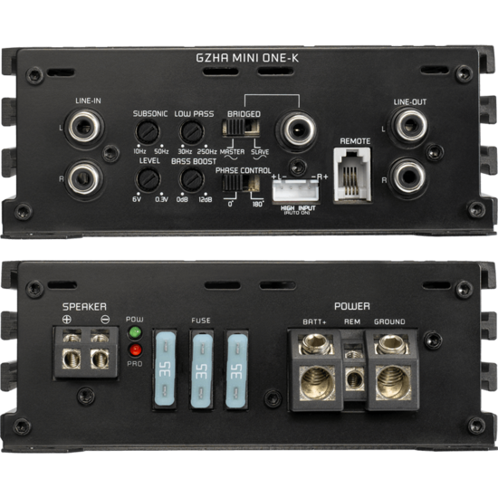 Ground Zero GZHA-Mini One-K mono versterker 1000 watts RMS 1 ohms
