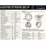 STEG Master Stroke SS-10 high end subwoofer 10 inch 250 watts RMS DVC 4 ohms