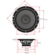 Ampire CPX165 luidspreker set 16,5 cm 80 watts RMS 4 ohms