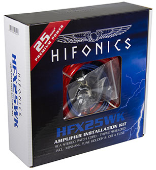 Hifonics Premium HFX25WK flexibele zeer complete 25mm2 versterker aansluit set tot 1500 watts RMS