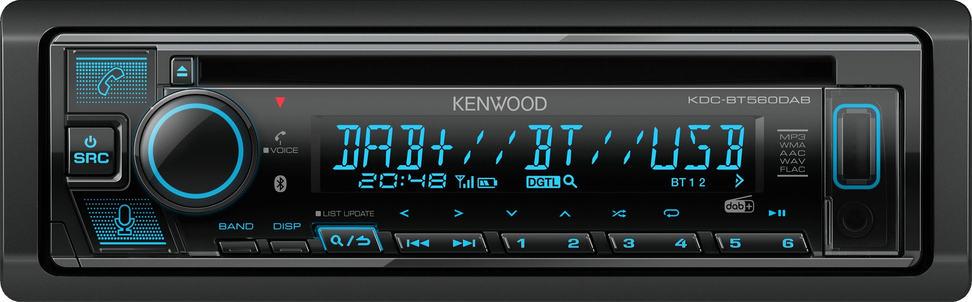 Kenwood KDC-BT560DAB autoradio DAB+ tuner & cd speler bluetooth usb aux