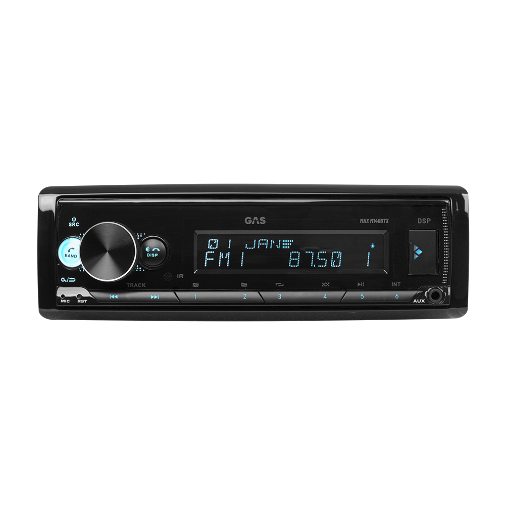 GAS AUDIO MAX M140-BTX 1-din radio bluetooth met WAV FLAC & DSP