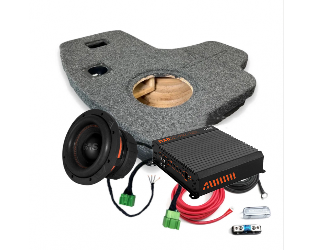 GAS AUDIO Polestar 2 custom fit audio set: kist + subwoofer + kabelkit