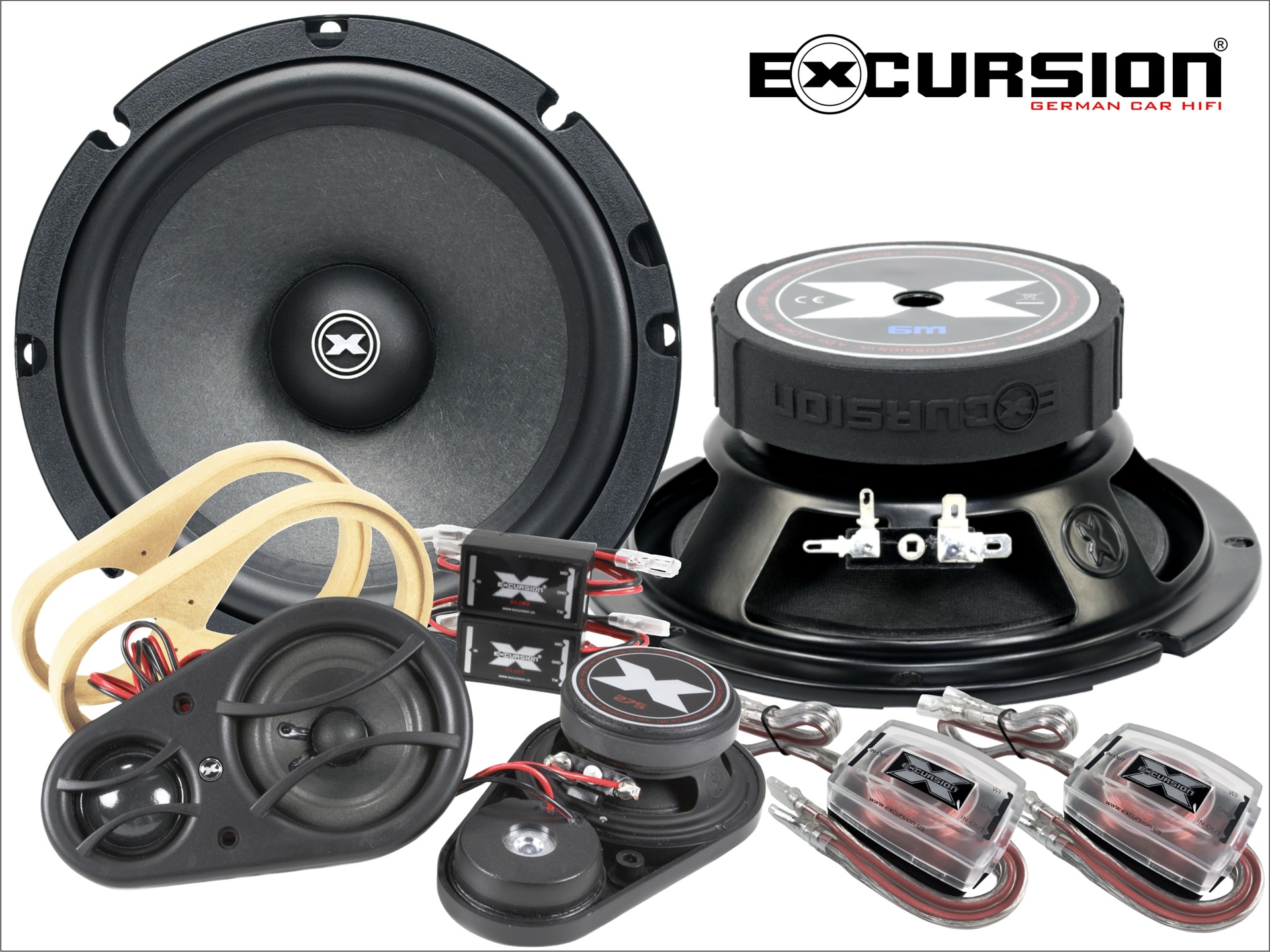Excursion RX6.3C ECO deels actieve 16,5 cm 3-weg compo set 120 watts RMS 2 ohms