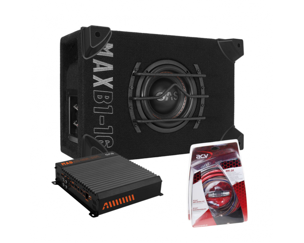 GAS MAX subwoofer set MAX B1-16 + MAD A2-600.1DFL + WK20