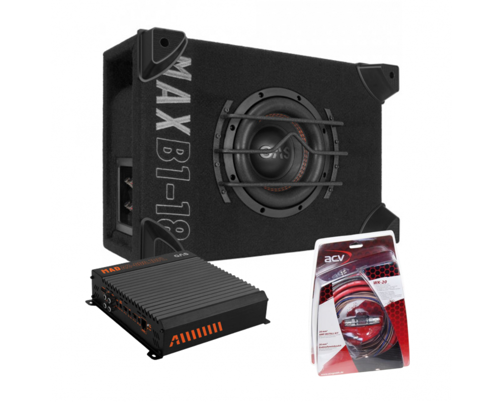 GAS MAX subwoofer set MAX B1-18 + MAD A2-600.1DFL + WK20